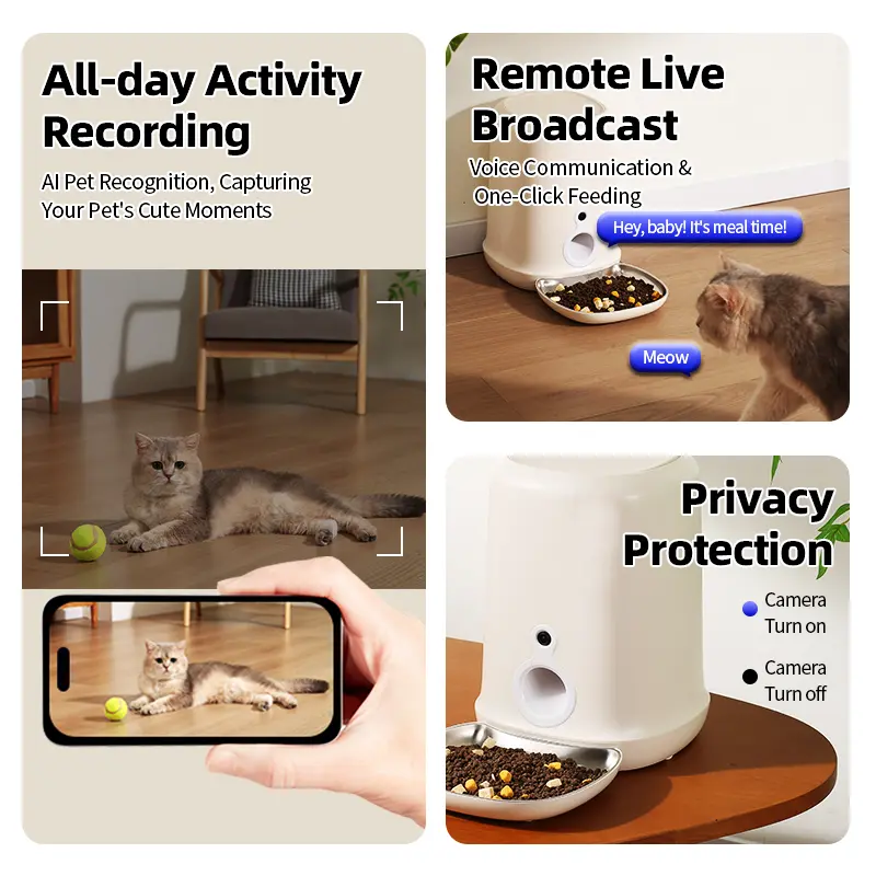 New Design Automatic Smart Pet Feeder Multifunctional Food Control Dispenser for Cat & Dog