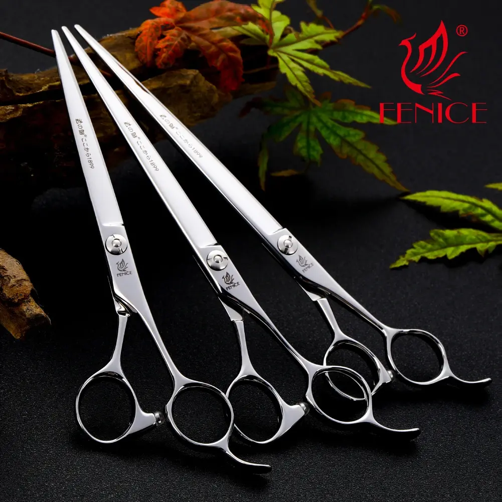 Fenice ATS 314 Alloy Steel Sharp Blade Fenice Professional Pet Grooming Straight Scissors