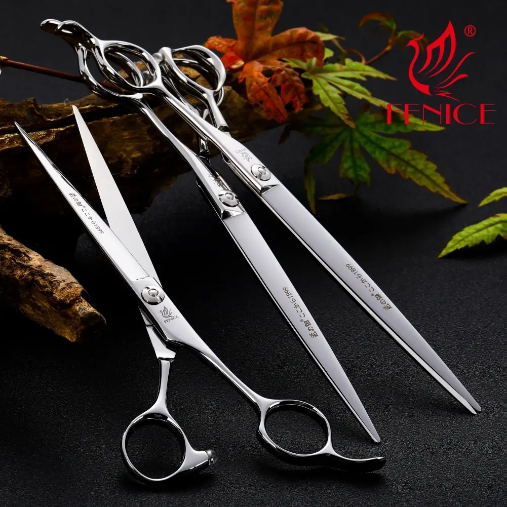 Fenice ATS 314 Alloy Steel Sharp Blade Fenice Professional Pet Grooming Straight Scissors