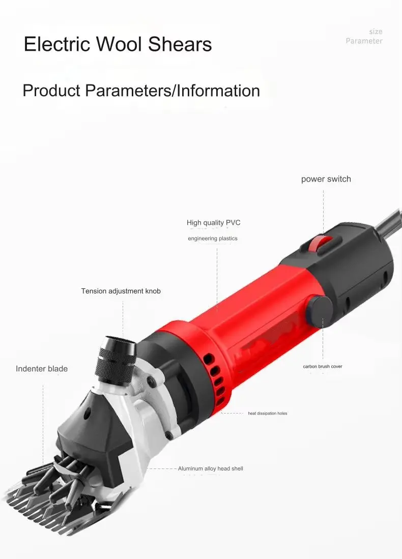 High Power Electric Wool Shears for Sheep Farm Sheep Wool Electric Speed Cordless Wool Shears for Livestock