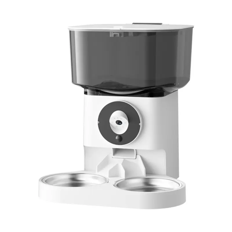 Automatic Pet Feeder 5L Capacity Microchip Cat Feeder Dispenser Food Grade Stainless Steel Bowl With HD Ultra-Wide-Angle Camera