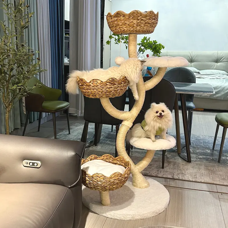Eco-Friendly Cat Furniture Large Climbing Tower for Cats with Comfortable Cushions