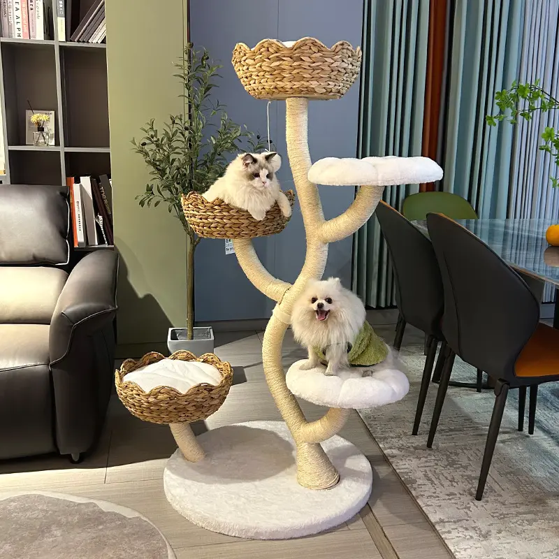 Eco-Friendly Cat Furniture Large Climbing Tower for Cats with Comfortable Cushions
