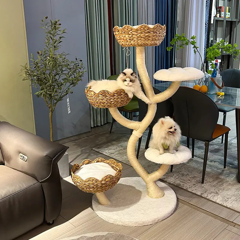 Eco-Friendly Cat Furniture Large Climbing Tower for Cats with Comfortable Cushions