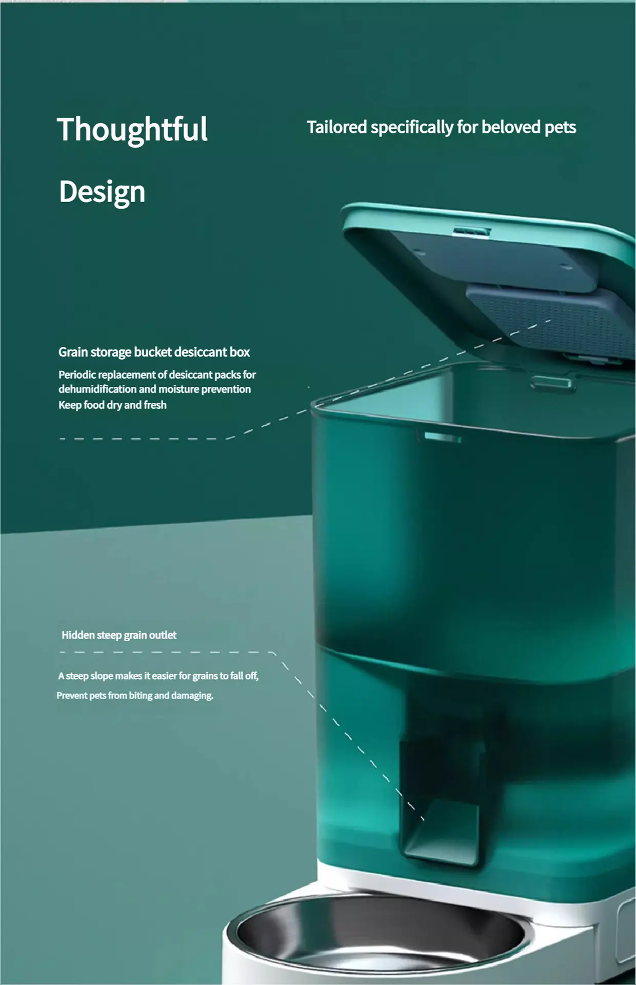 Hot Sale 4L Smart Food Dispenser Large Capacity Automatic Pet Feeder with APP Control Voice Playback Eco-Friendly Dog Cat Feeder