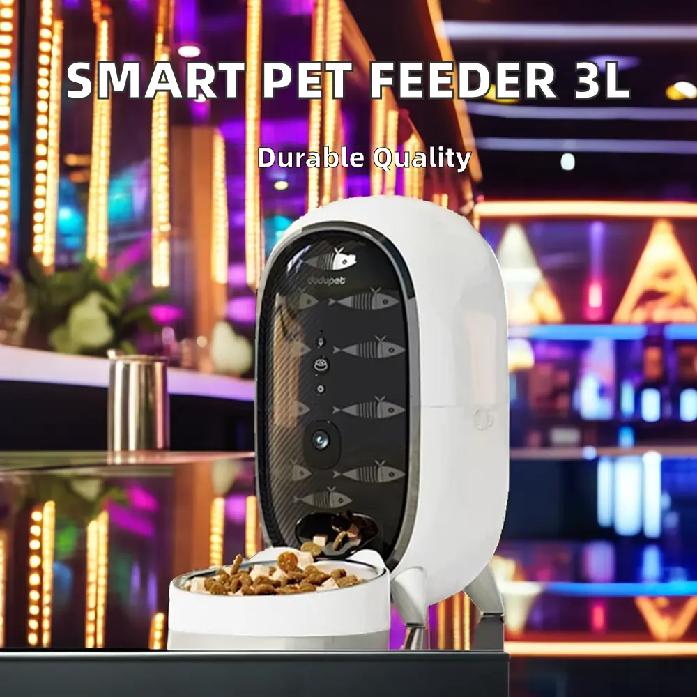 Automatic Wifi Smart Pet Food Dispenser 3L Capacity Stainless Steel Bowl Small Rounded Shape Dog Cat Feeder Love Factory Sale