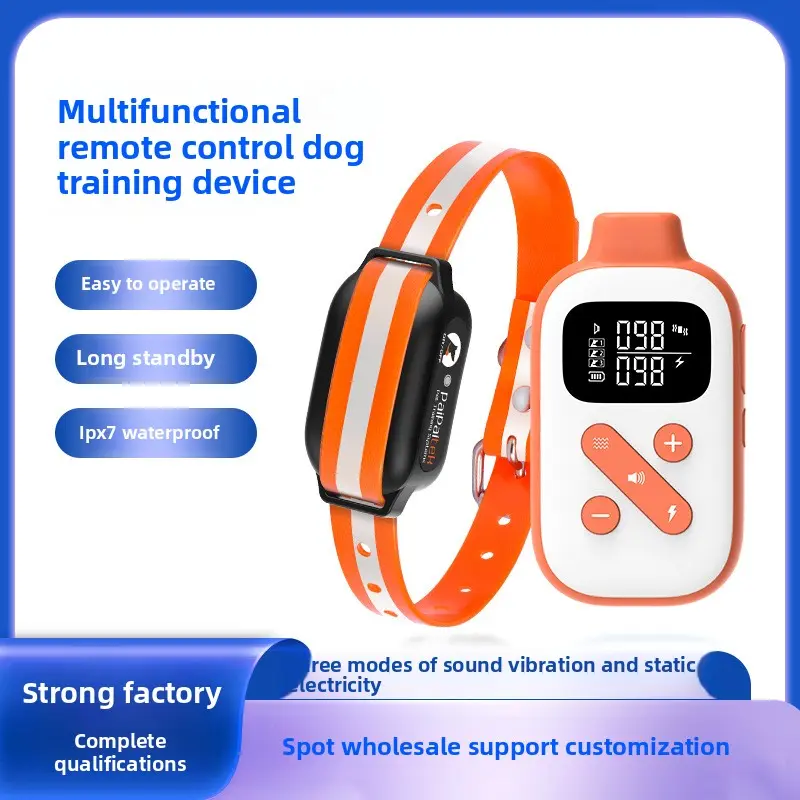 Waterproof Anti-Barking Dog Collar Remote Control Training Device Anti-Disturbance Pet Training Artifact Wholesale Plastic