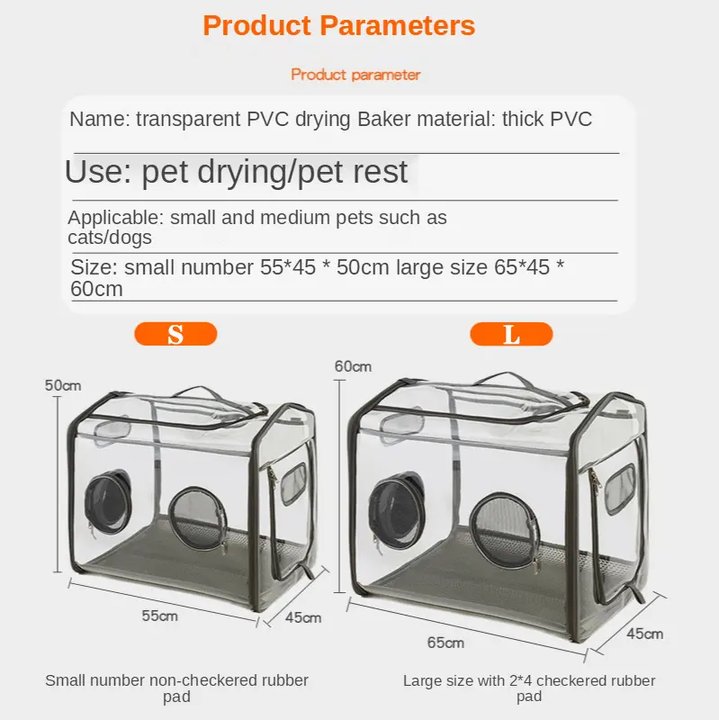 Dog Pet Transparent Drying Box Cat Blowing Drying Bag Foldable Anti Grasping Dog Cat Bathing and Drying Tent Suit for All Dryer