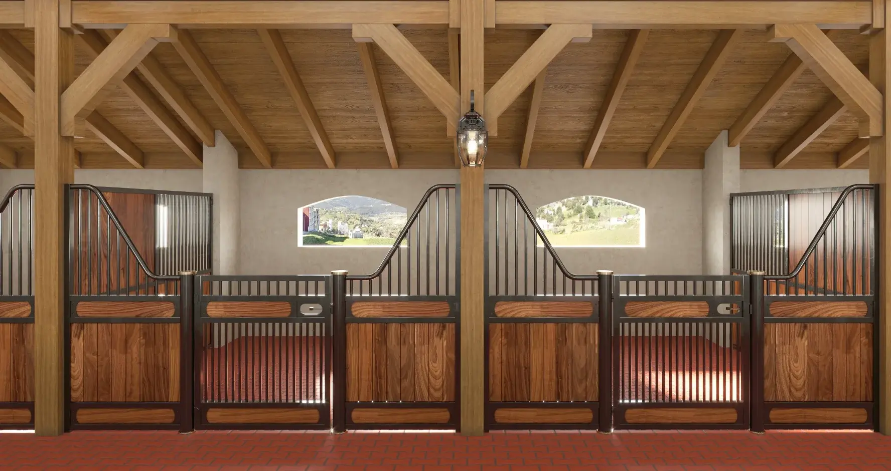 Stables are popular in Europe Bamboo wood heated galvanized iron Cheap sturdy and long-lastinghorse stable china