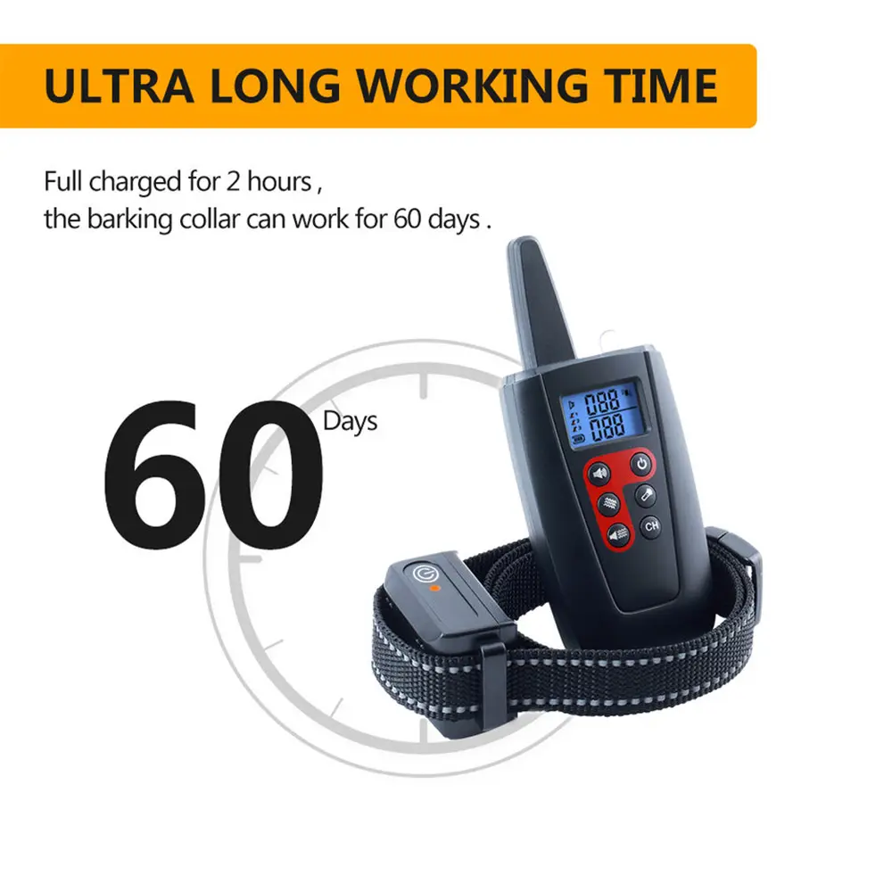 Best Seller 1000m 3000 Feet Innovative Safe Rechargeable Electric Bark Remote Control Pet Dog Training Collar