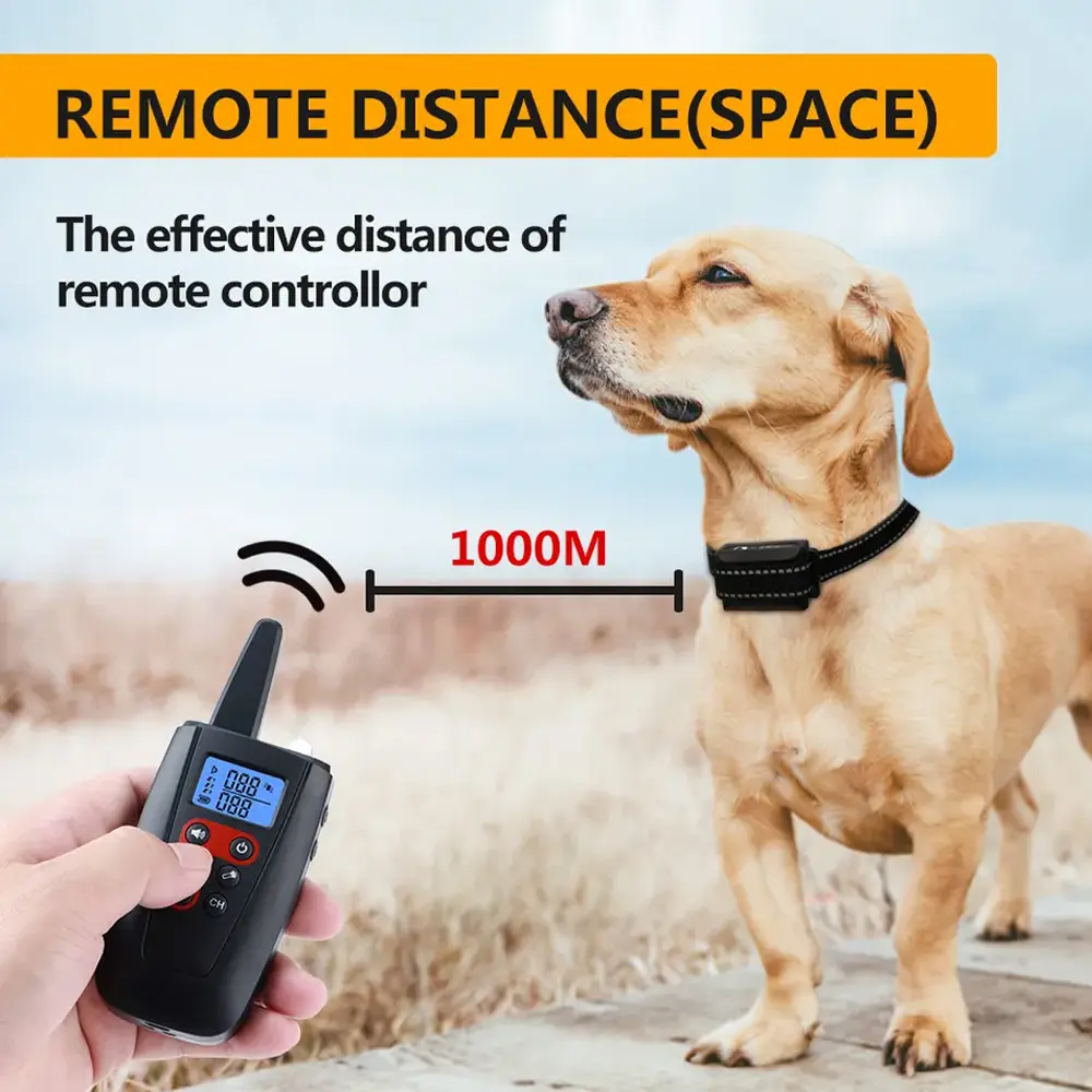 Best Seller 1000m 3000 Feet Innovative Safe Rechargeable Electric Bark Remote Control Pet Dog Training Collar