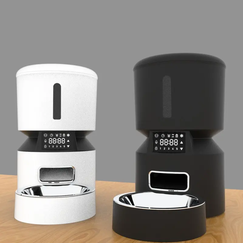 Hot New Automatic Cat Feeder Pet Dry Food Dispenser Triple Preservation with Stainless Steel Bowl & Twist Lock Lid