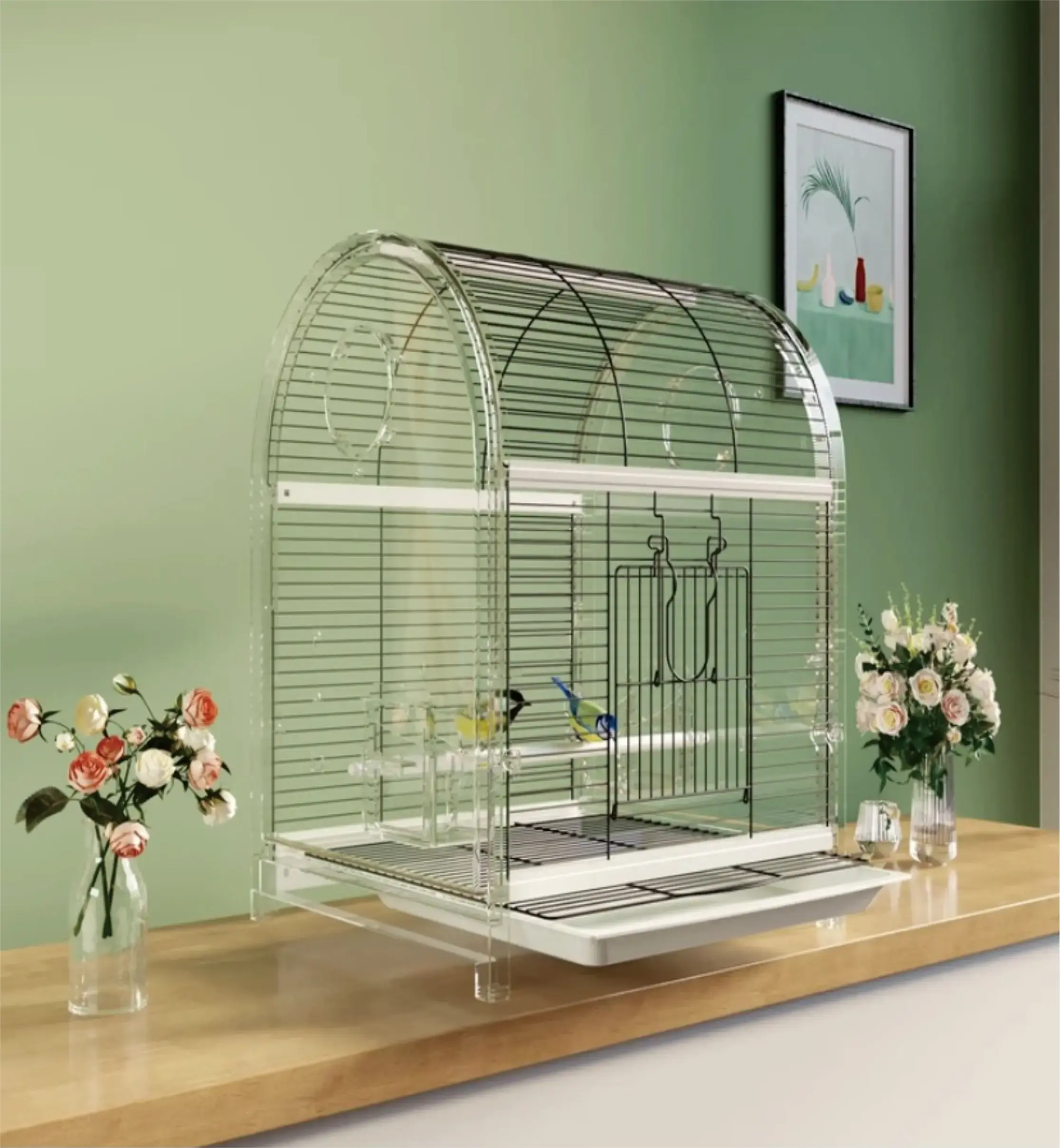 Bird cage, cage accessories, iron mesh cage, transparent cage, bird house,  parrot cage  ,customizable colors cage