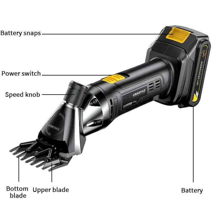 21V Lithium Battery Cordless Sheep Clipper Electric Pruning Shears  Fast Wool Shearing Hand Wool  Power Shears