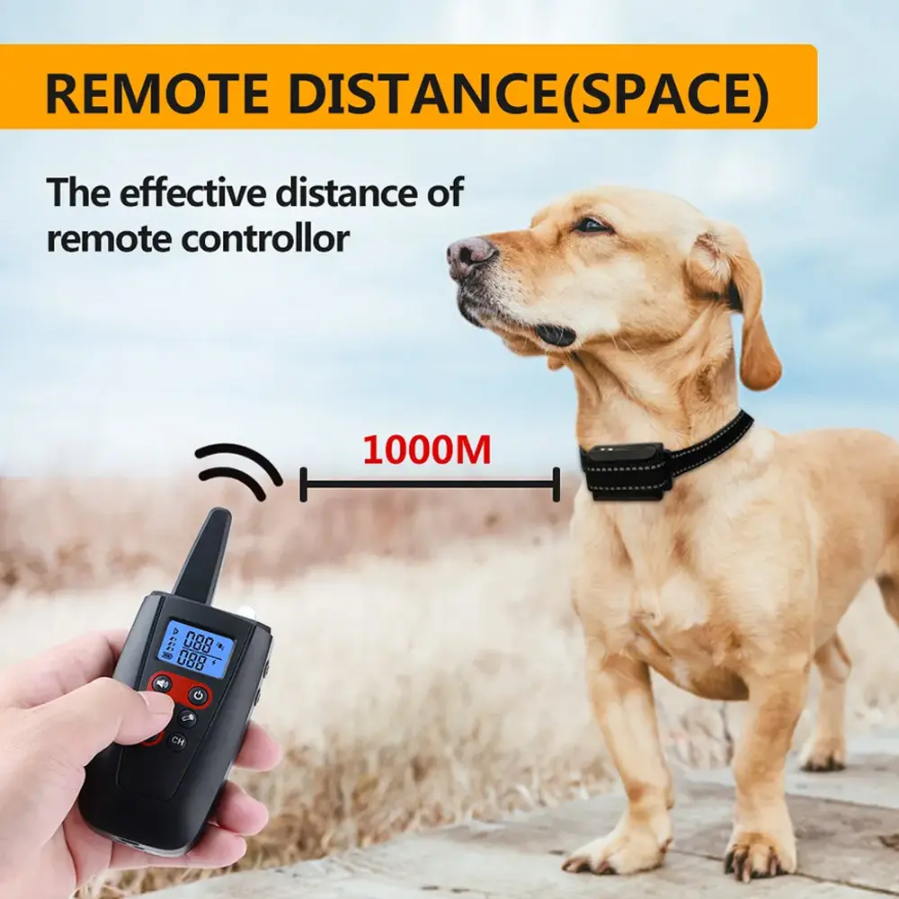 100 Levels Adjustable Remote Controlled Beep Vibration Static Shock Anti Barking Pet Dog Training Collar for 2 Dogs