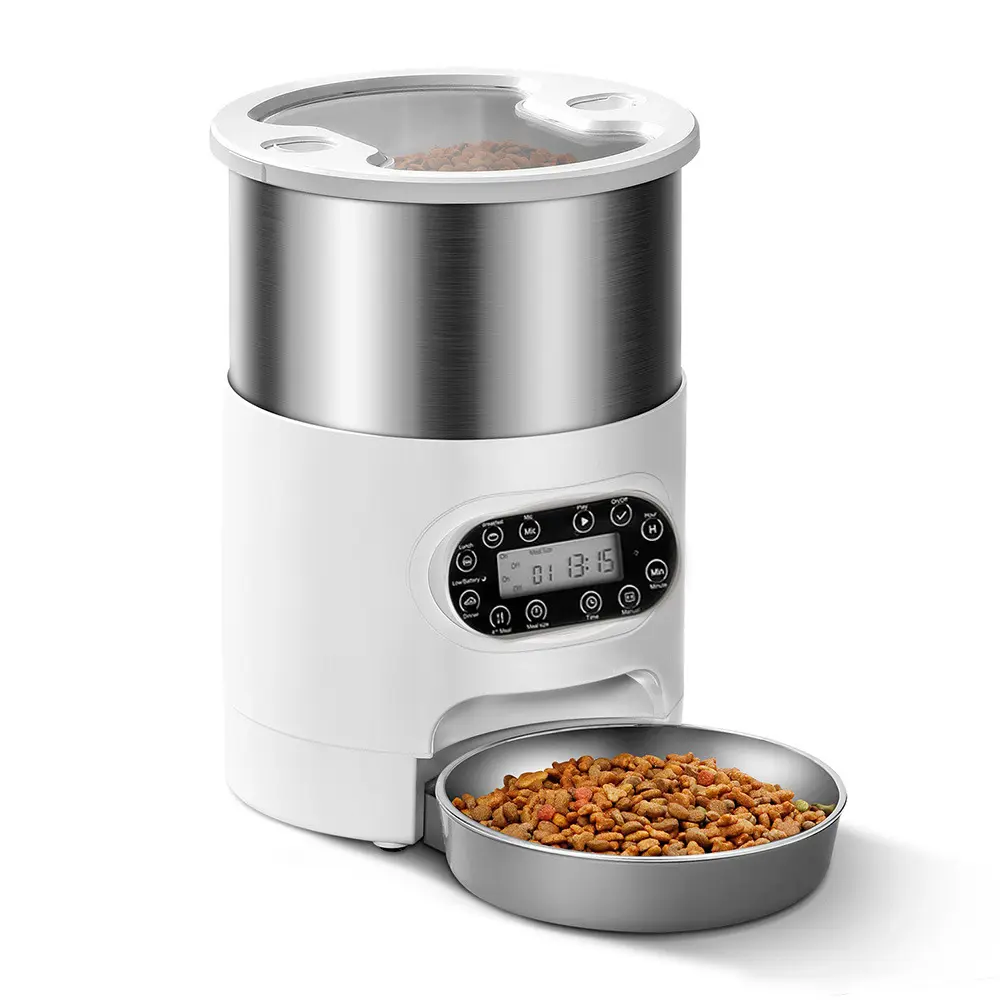 Automatic Pet Food Dispenser Double Bowls Wifi Smart Timing Cat Dog Feeder Electric Dry Pet Feeder Bowl