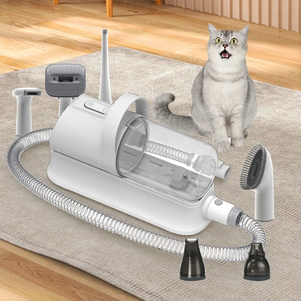 7 in 1 Pet Grooming Kit Includes Vacuum Cleaning Nail Grinder and Other ABS and PP Plastic Tools for Dogs and Cats