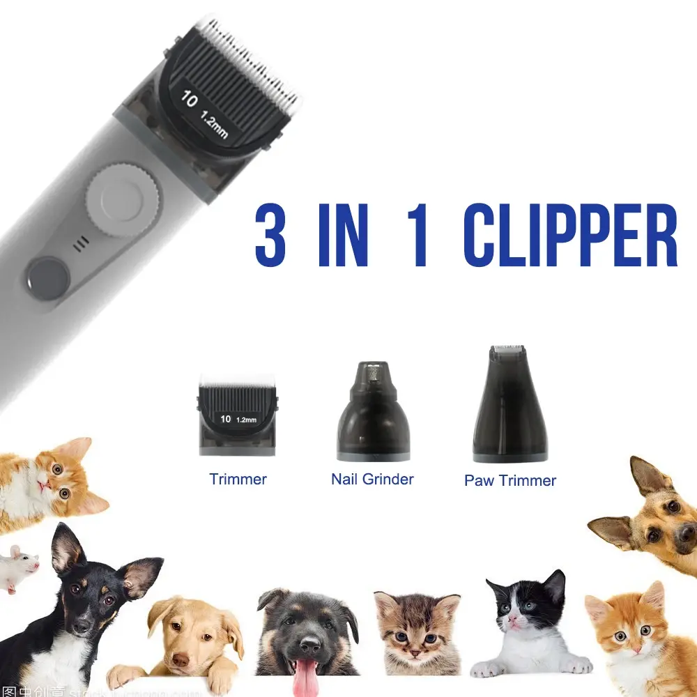 7 in 1 Pet Grooming Kit Includes Vacuum Cleaning Nail Grinder and Other ABS and PP Plastic Tools for Dogs and Cats