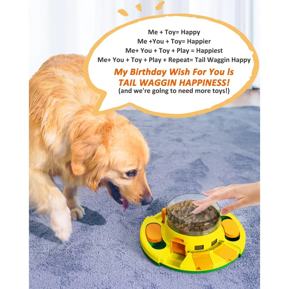 Interactive Puzzle Toy for Dogs Enrichment Pet Slow Feeder Dispenser for Dry Food and Treat Dispenser (All Breed Sizes)
