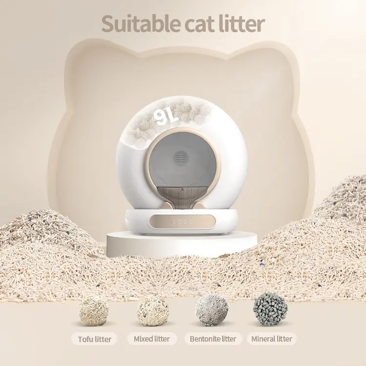 Large Space Enclosed Electronic Cat Litter Box Smart Automatic Cat Sandbox