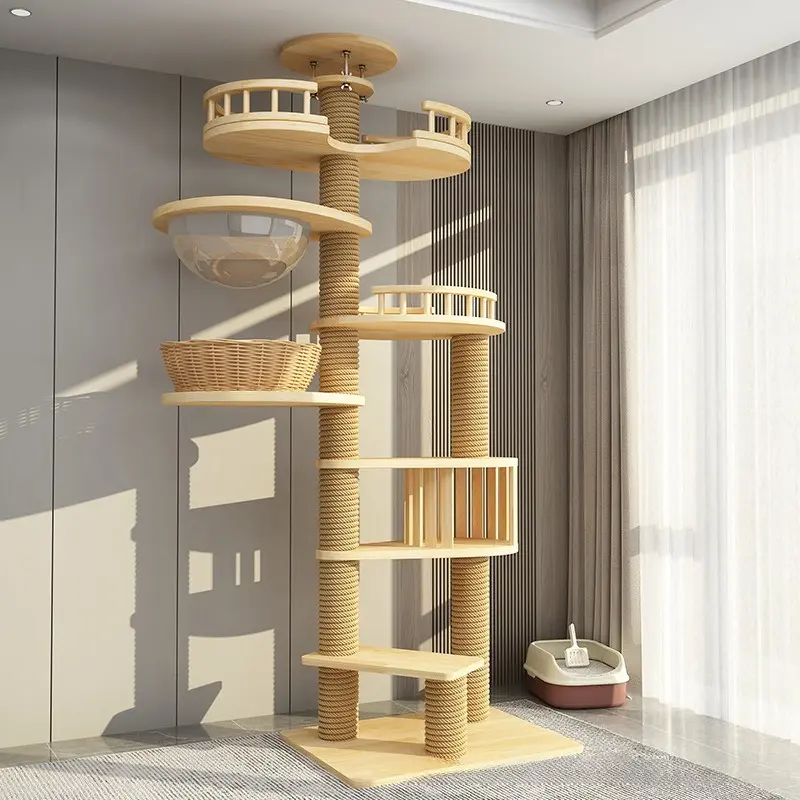 Cat climbing frame Tongtian column factory pillar bold cat nest cat tree integrated cat claw column toy