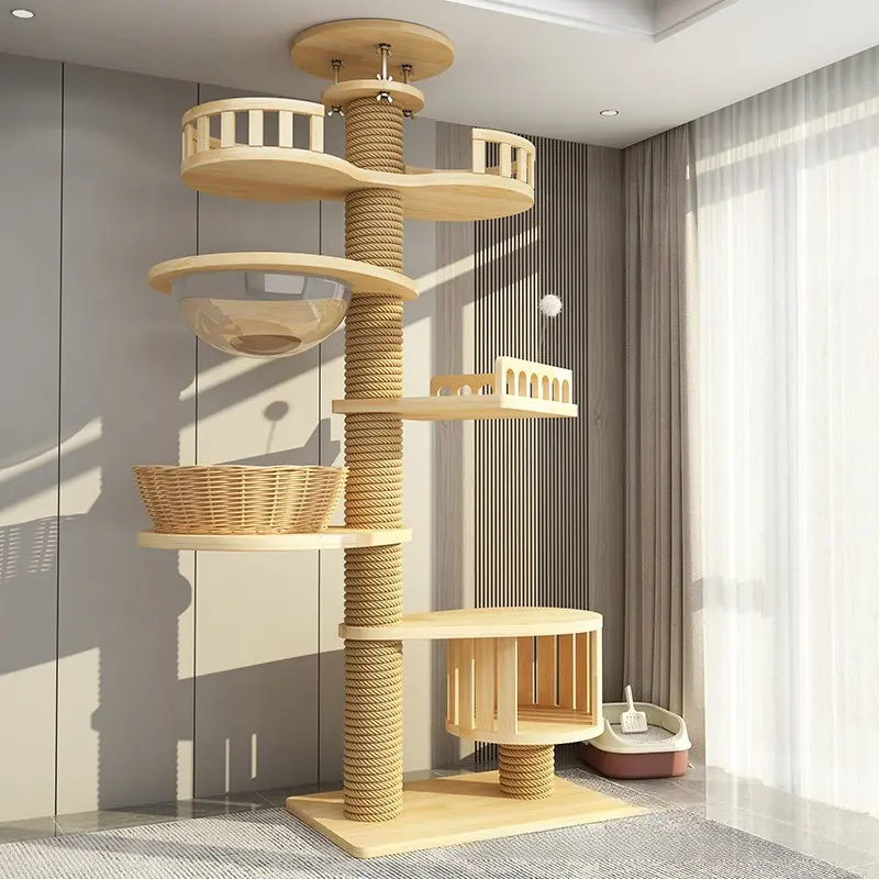 Cat climbing frame Tongtian column factory pillar bold cat nest cat tree integrated cat claw column toy