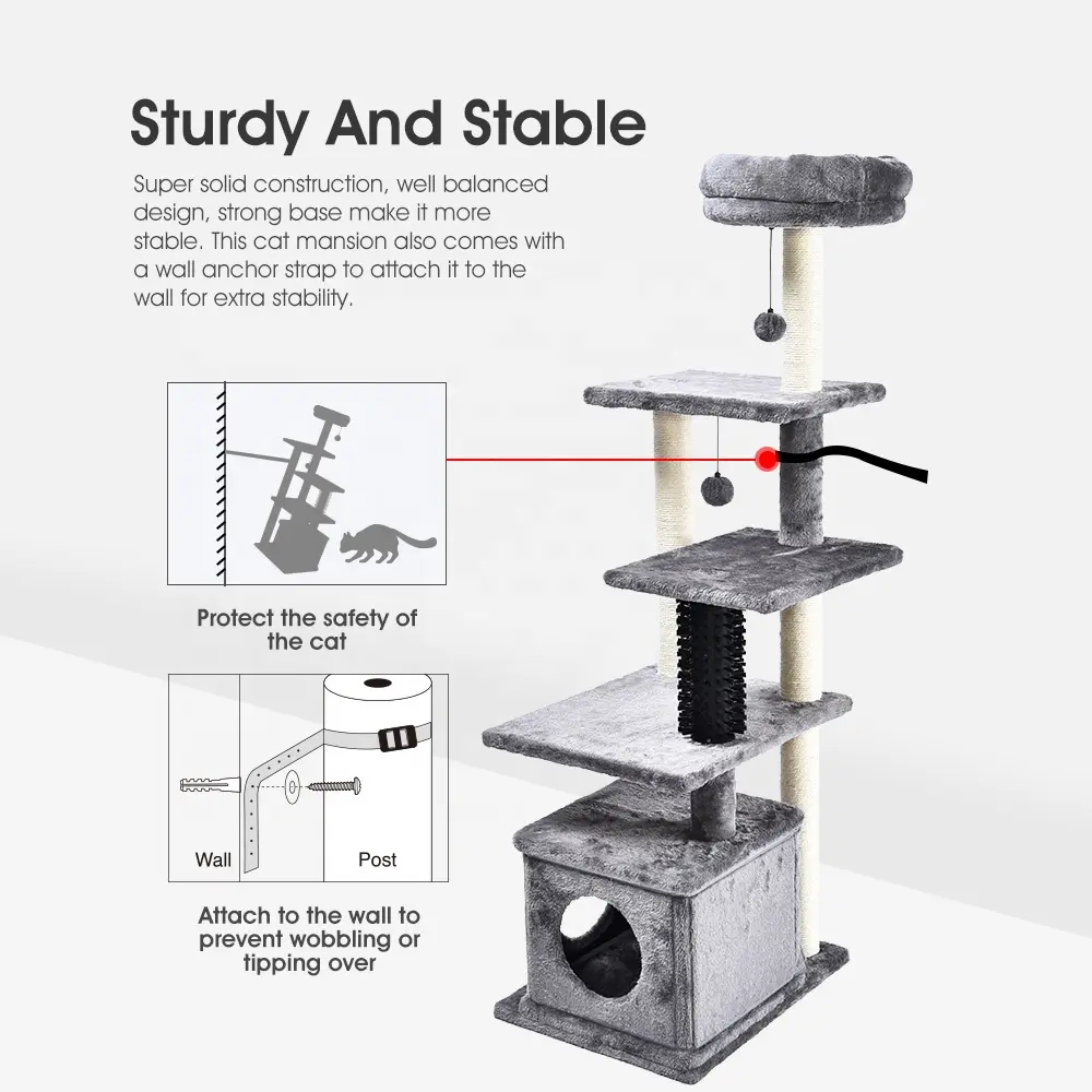 3 in 1 Design DIY Multiple Combination Sisal Scratching Tower Cat Tree