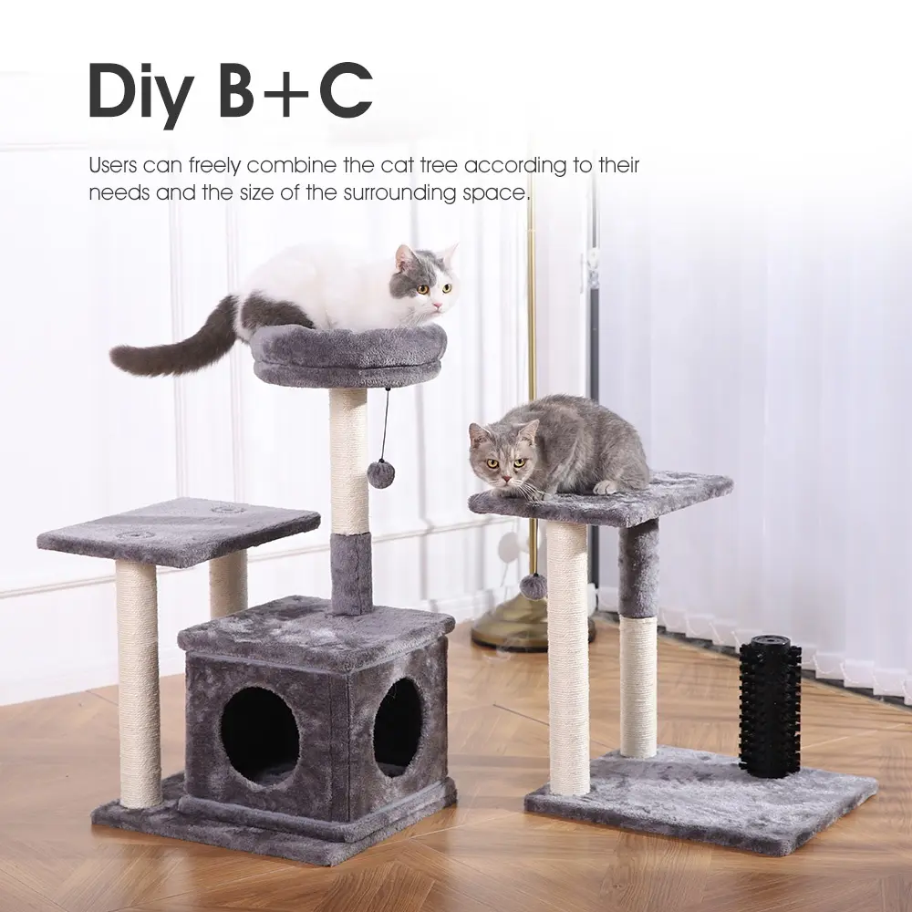 3 in 1 Design DIY Multiple Combination Sisal Scratching Tower Cat Tree