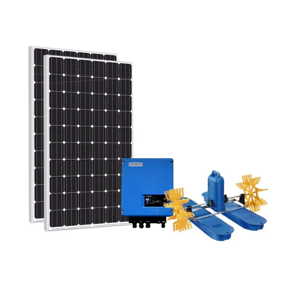 JNTECH Aeration System 220V Solar Fish Pond Aerator Sustainable Double Speed Water Treatment Aquarium Aerator