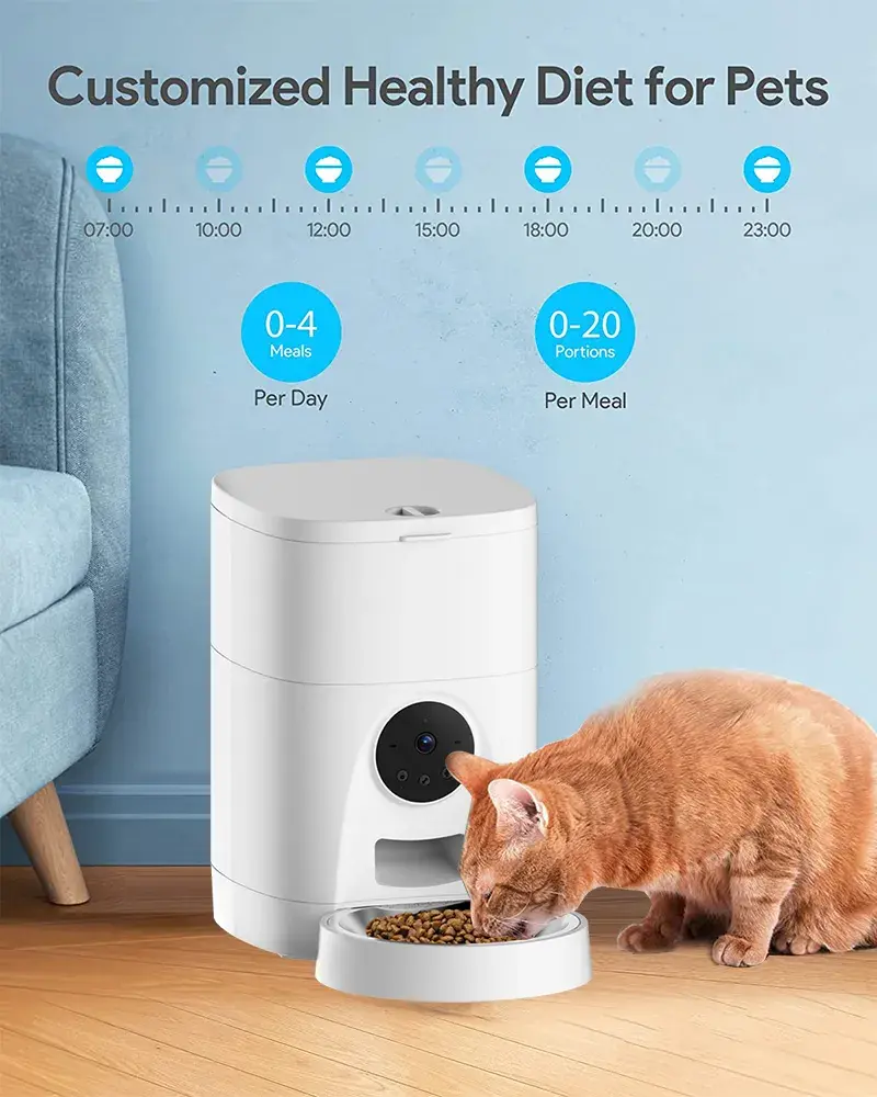 New Arrivals Smart Microchip Pet Cat Food Storage Container Dispenser Slow Dog Bowl Automatic Feeders