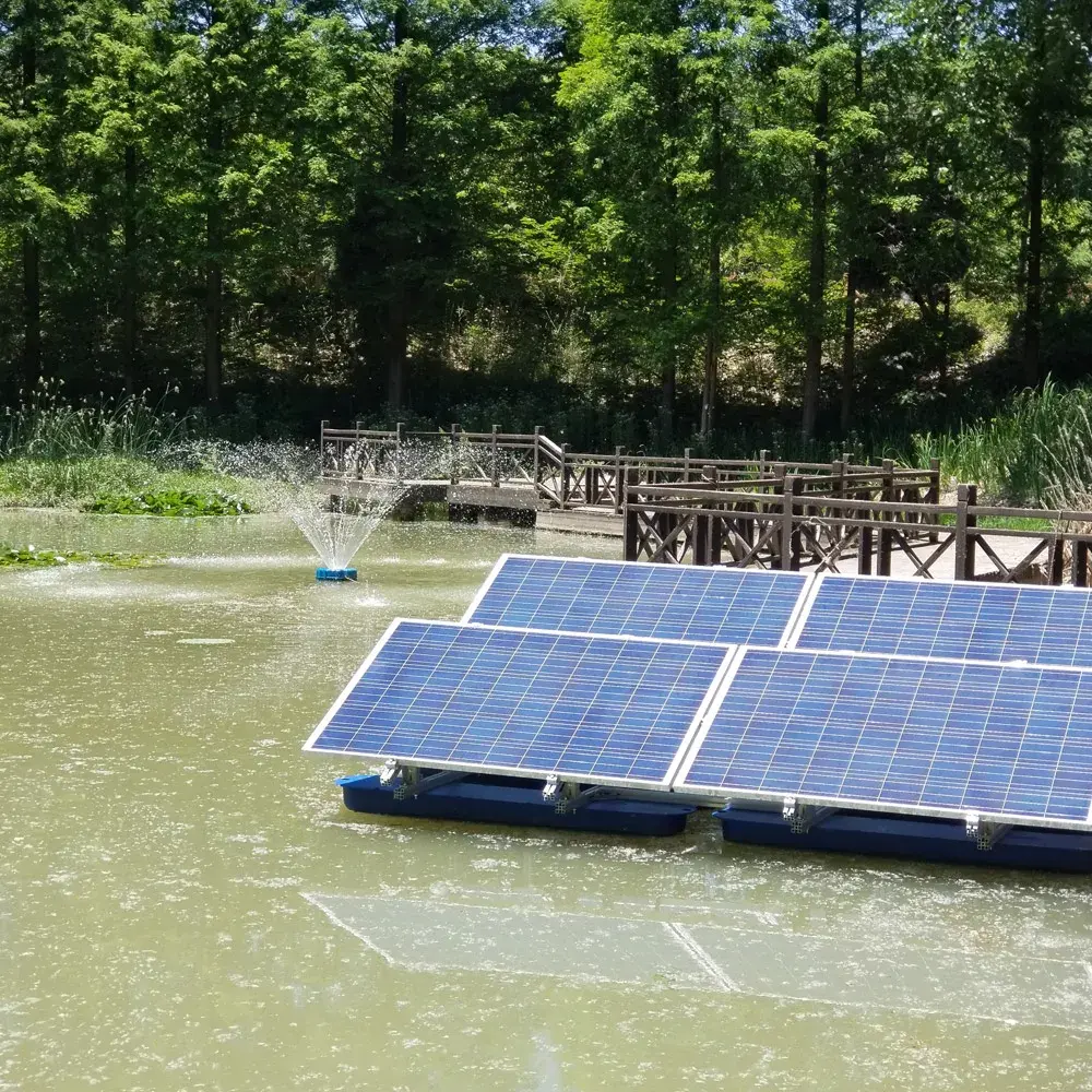 solar aeration system  Double speed water treatment aquarium aerator fish pond filter system 220V