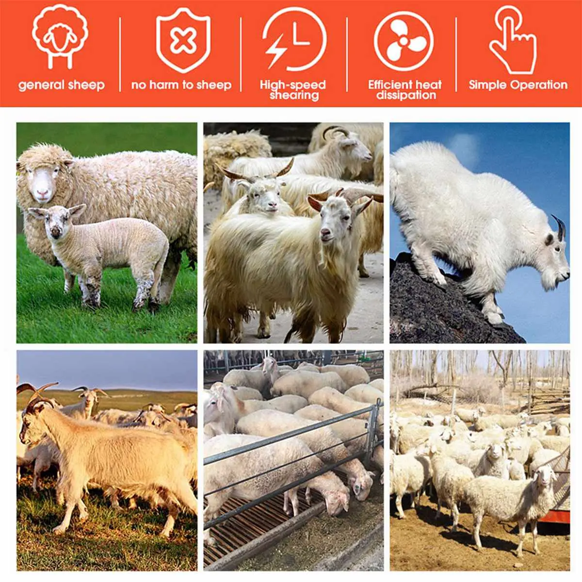 1200W 110V/220V 6 Gears Speed Electric Sheep Goat Shearing Machine Clipper Farm Shears Cutter Wool Scissor Cut Machine