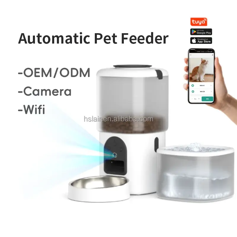 Oem Pet Supplies App Wifi Dog Cat 2 In 1 Food Dispenser Feeder Water Dispenser Smart Automatic Pet Feeder