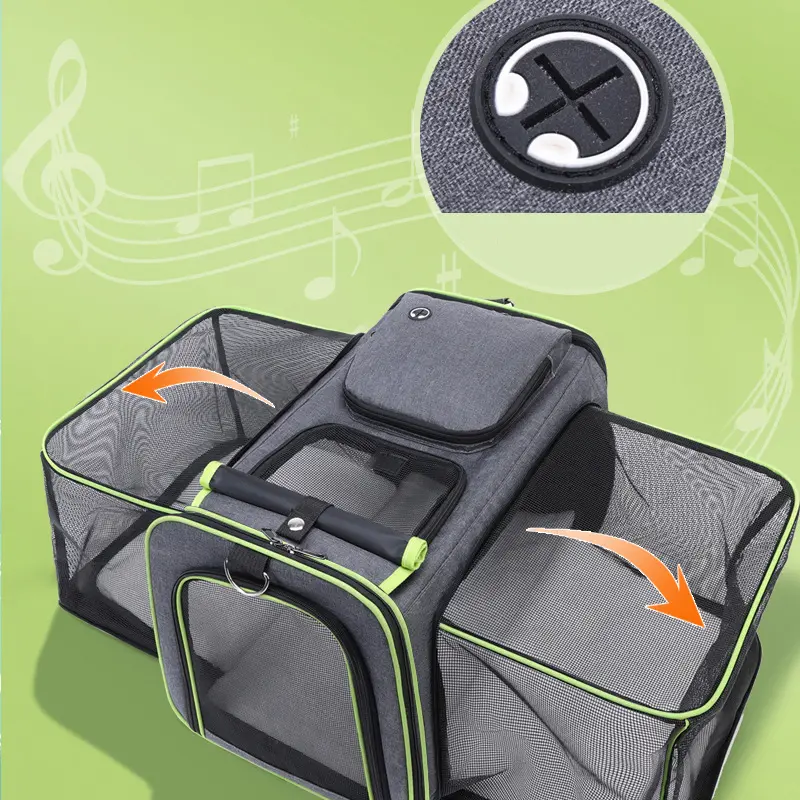 Foldable and Expanding Portable Travel Bag for Cats and Small Dogs Car Outgoing Cat Bag Easy-Carry Pet Bag