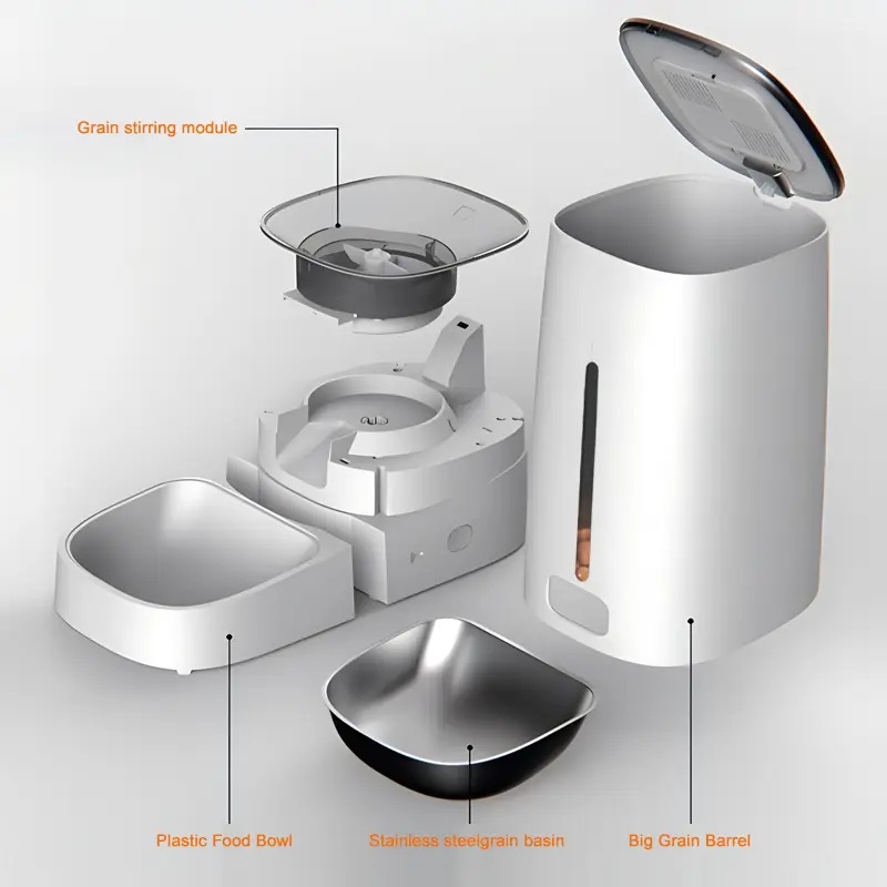 Smart Automatic Pet Food Dispenser Feeder New Design Electric Auto Timed Stainless Steel Bowls Puppy Dogs Cats High Battery
