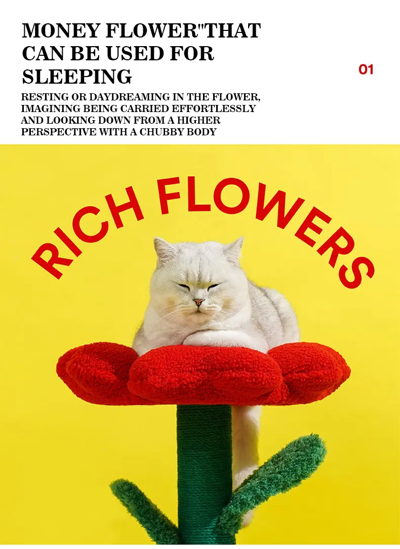 Rich flowers design festival decorations cat climbing frame cat nest Cat bed Tree does not drop debris wear-resistant toy