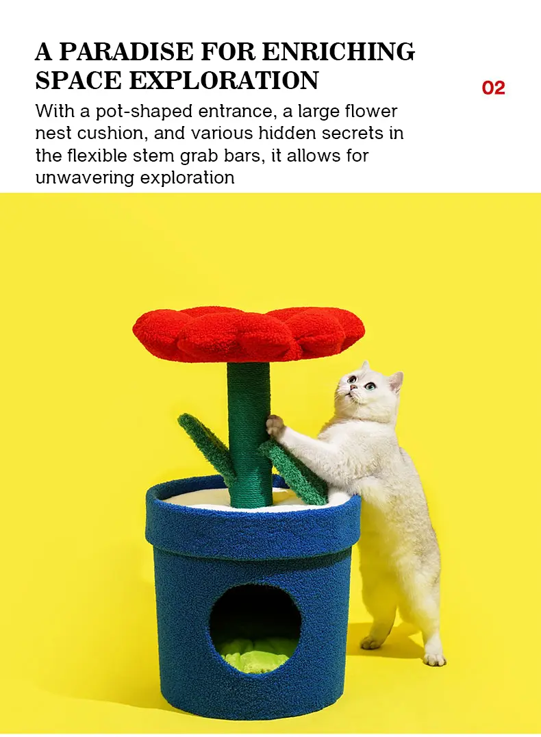 Rich flowers design festival decorations cat climbing frame cat nest Cat bed Tree does not drop debris wear-resistant toy