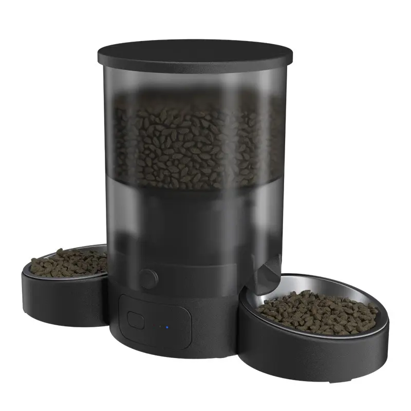 OEM Automatic Portable Food Dispenser for Dogs Cats Microchip Capacity Leak Proof Black Plastic Smart Pet Feeder Wifi Mobile