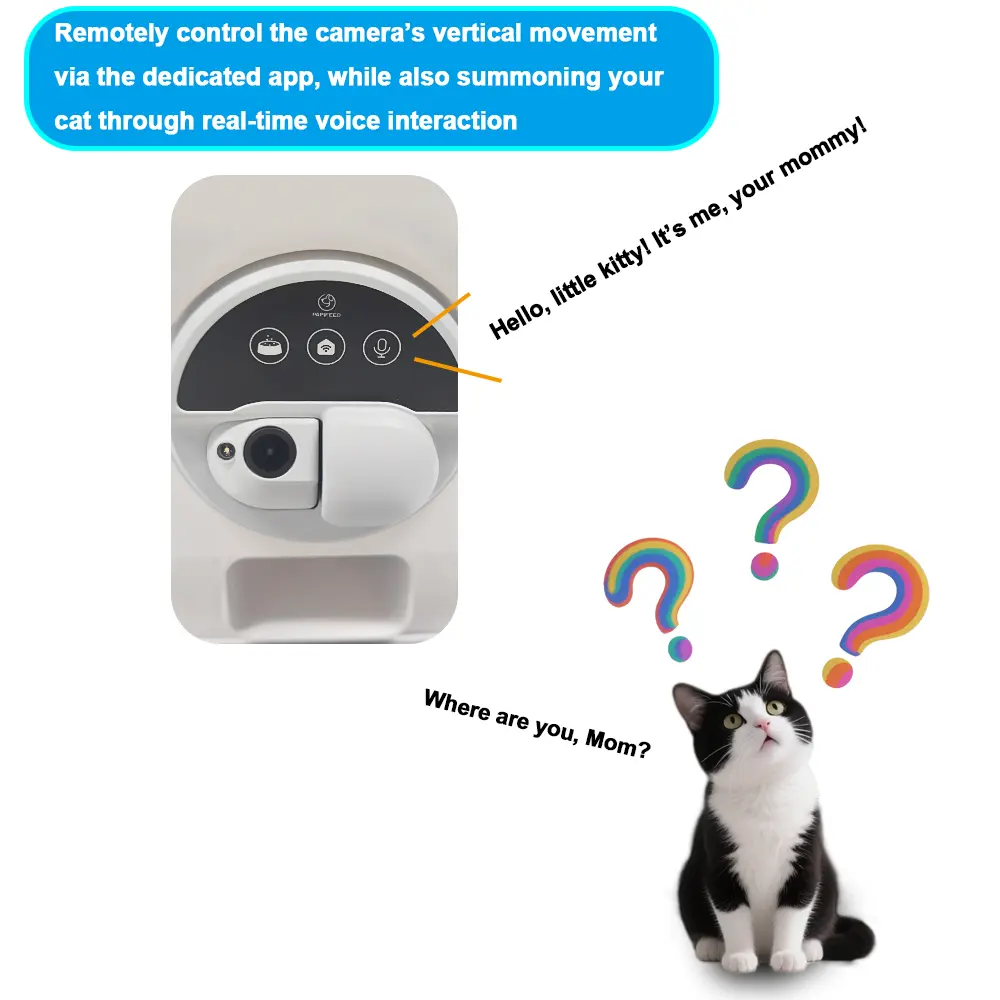 OEM 6.5L Wifi Smart Pet Feeder Camera App Control Long Battery Life Bowl Cat Dog Food Dispenser Automatic Pet Feeder with Camera