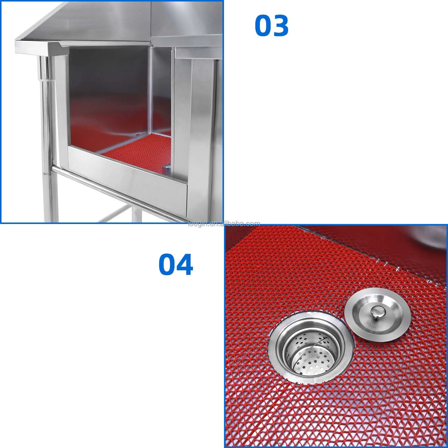 Multifunction Stainless Steel Dog Grooming Bathtub Pet Spa Canine Bath Tub