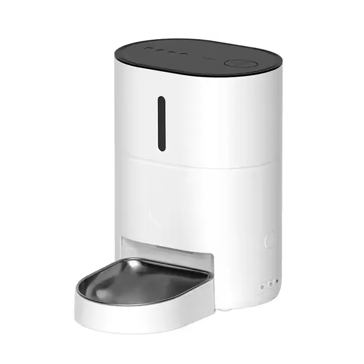 OEM Automatic Portable Food Dispenser for Dogs Cats Microchip Capacity Leak Proof Black Plastic Smart Pet Feeder Wifi Mobile