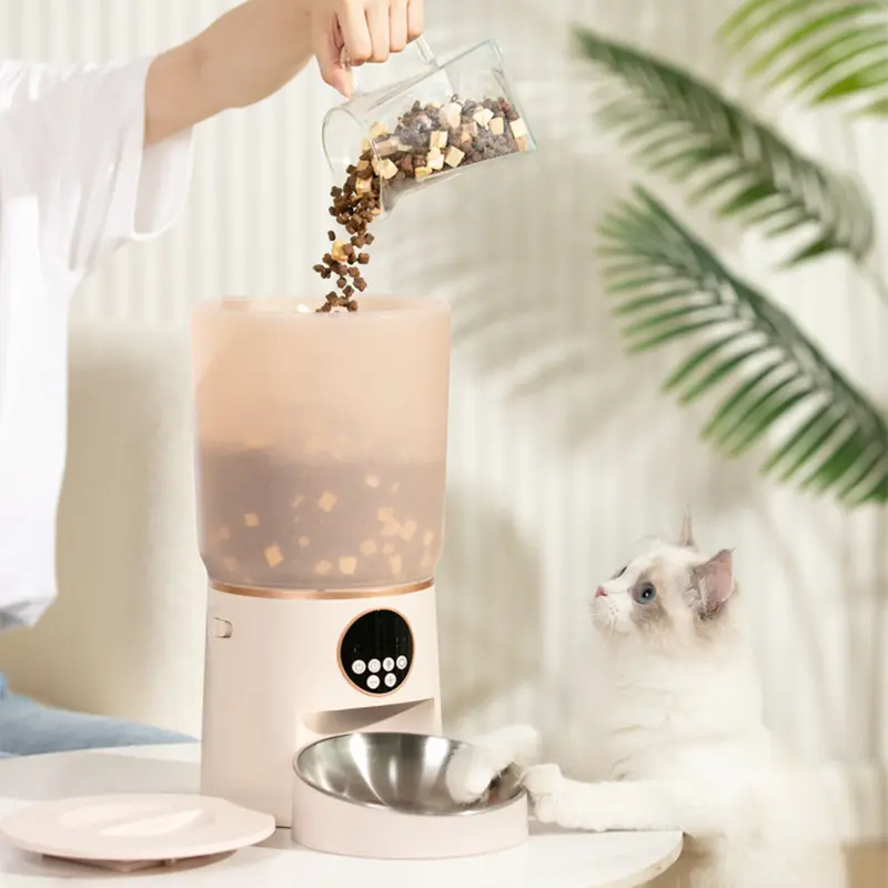 Best Seller 4L Stainless Steel Smart Pet Feeder New Style Automatic Timed Cat Dog Bowl App Controlled Feeders