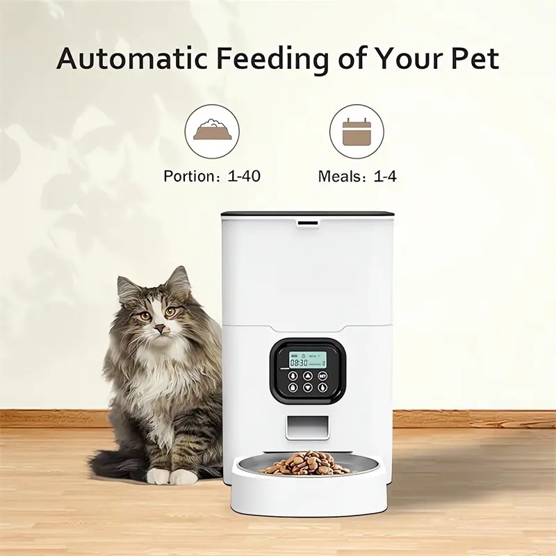 6L Smart Pet Dog Feeder Automatic Pet Feeding Supplies Timing Pet Dry Food Dispenser Timed Cat Feeders