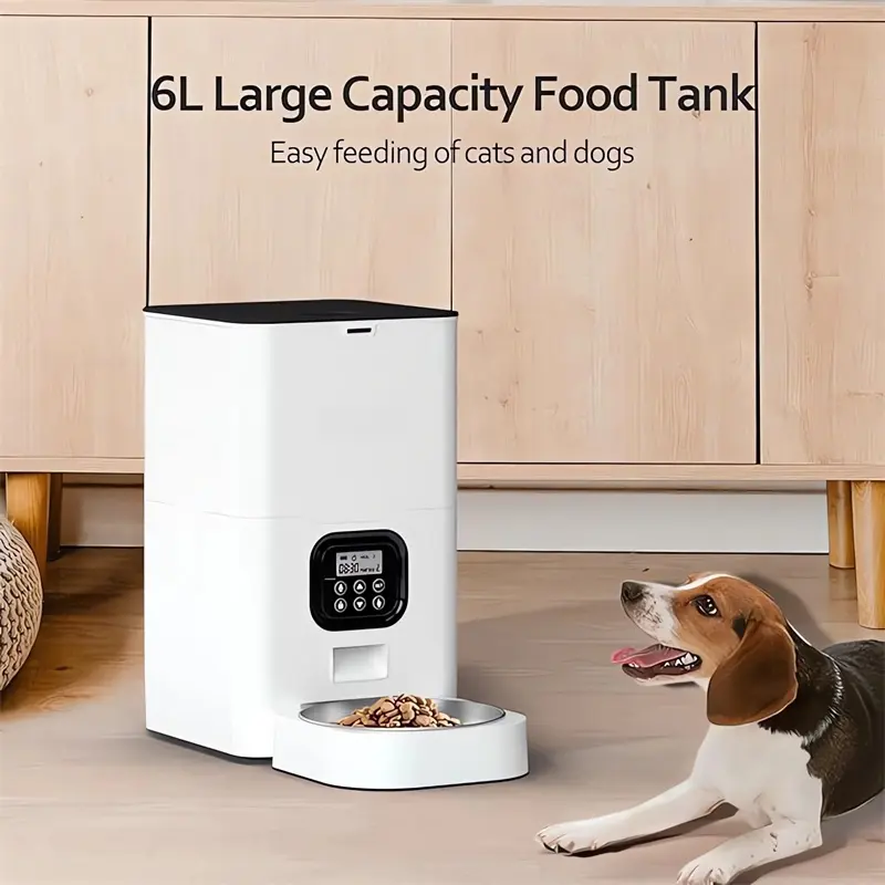 6L Smart Pet Dog Feeder Automatic Pet Feeding Supplies Timing Pet Dry Food Dispenser Timed Cat Feeders