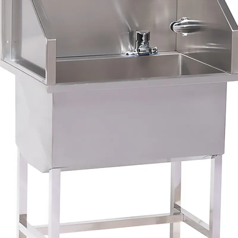 Pet Grooming Bath Tub Stainless Steel Stainless Steel Anti Slip Sliding Animals Washing Door Sink Stable Pet Cleaning