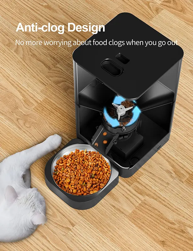 Hot Selling Automatic Cat Feeder Food Dispenser With Wifi App Control Two-Way Splitter  Double Bowls Food Feeder