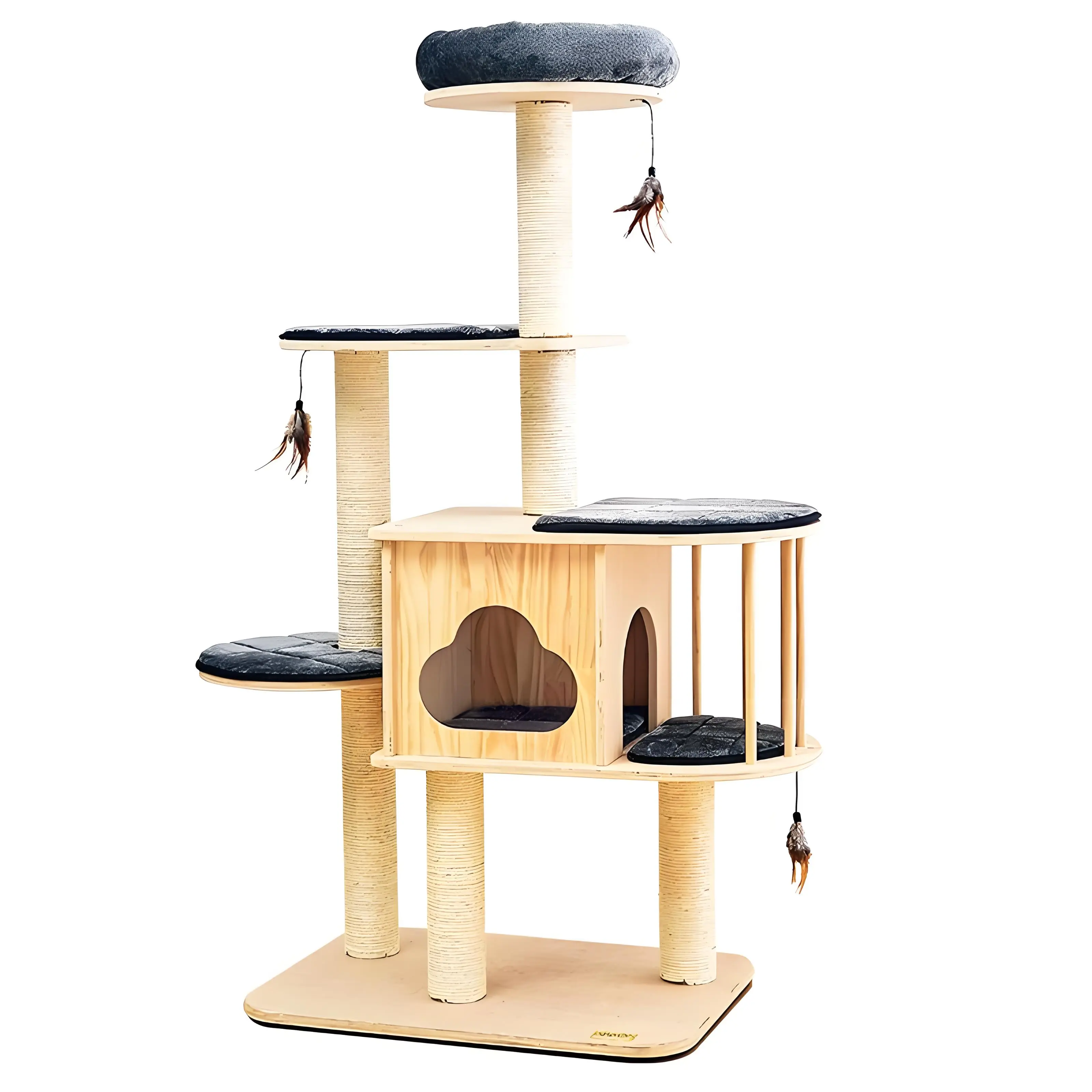 New In 2024 Removable Climbing Tree Natural Wood Cat Climbing Frame Wood Pet Furniture