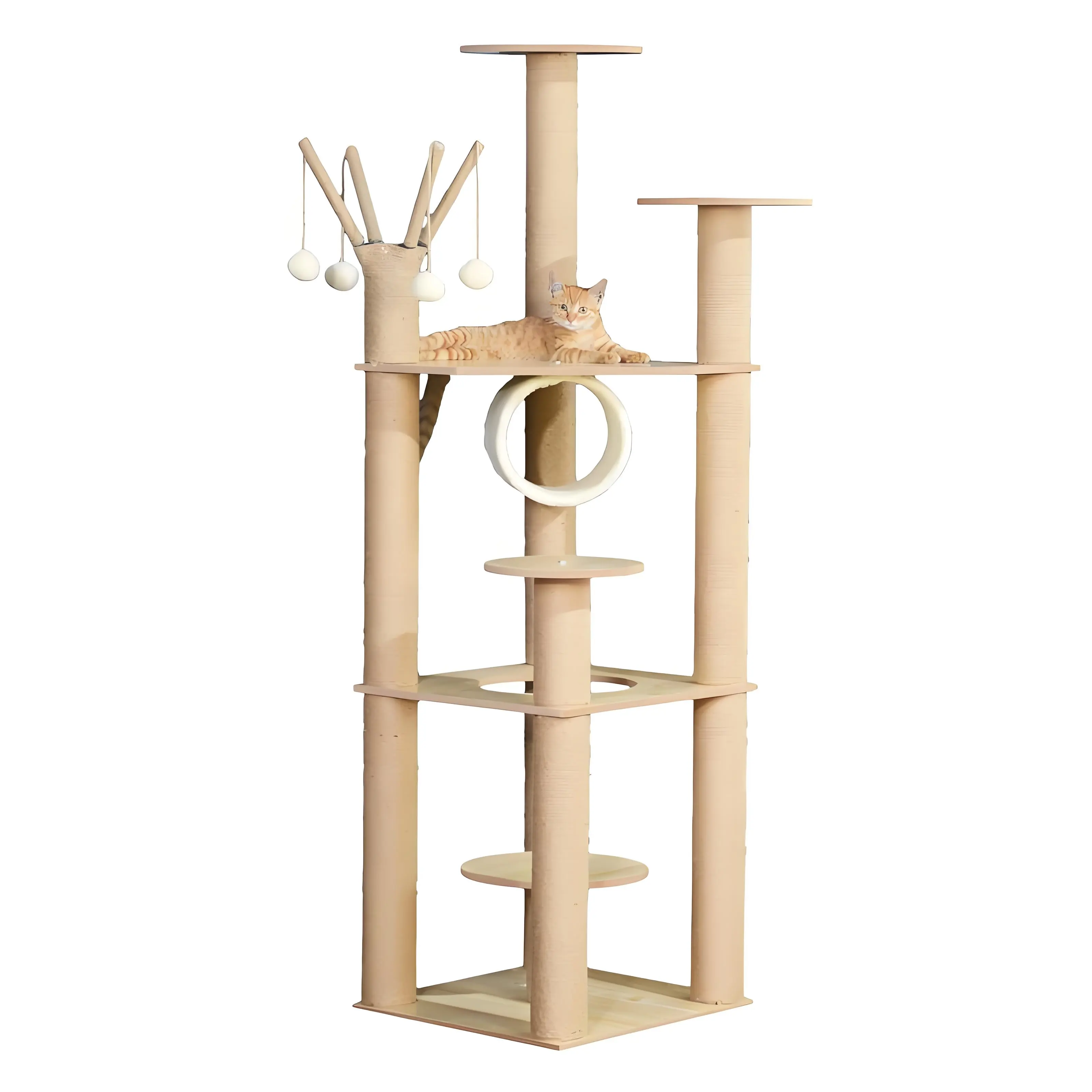 New In 2024 Removable Climbing Tree Natural Wood Cat Climbing Frame Wood Pet Furniture