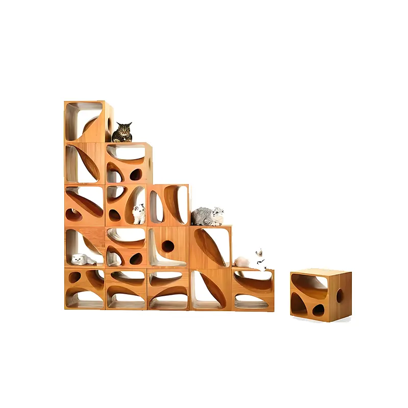 New In 2024 Removable Climbing Tree Natural Wood Cat Climbing Frame Wood Pet Furniture