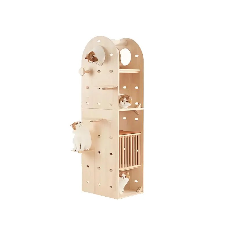 New In 2024 Removable Climbing Tree Natural Wood Cat Climbing Frame Wood Pet Furniture